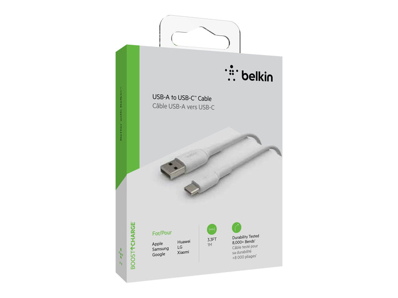 BELKIN 1M USB-A TO USB-C Charge/SYNC Cable, White, 2YR WTY