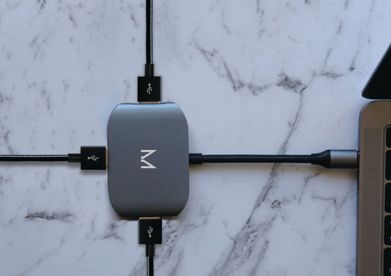 MOYORK Lynk USB-C Adapter x3 USB-A - Space grey