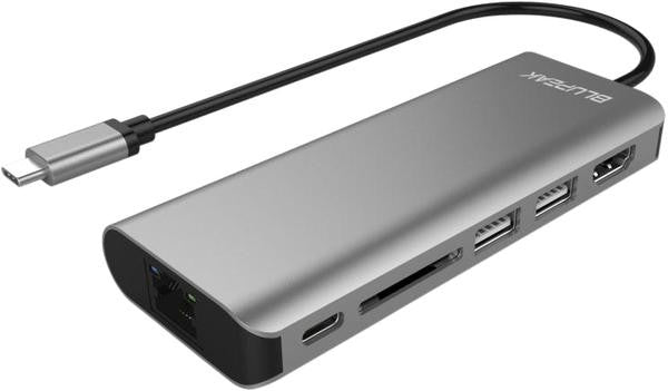 BLUPEAK USB-C Multi-Port Hub, 4K HDMI(1), USB3.0(2), USB-C(1),GbE(1), SDC(1) ,PD, 2 YR WTY