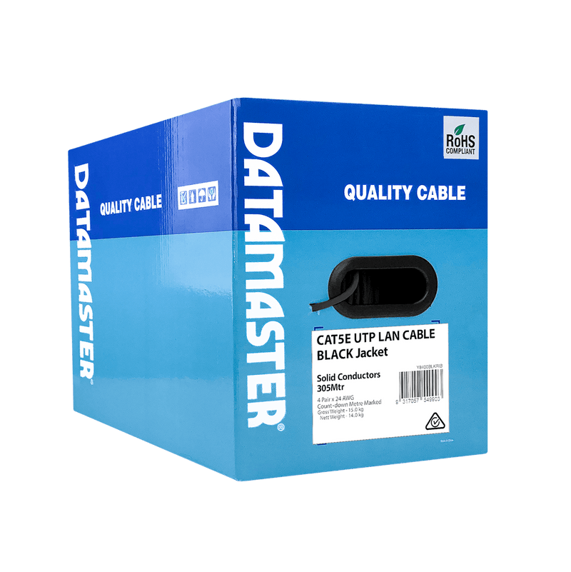 DATAMASTER S113898 Cat5E Black 305M 25YR