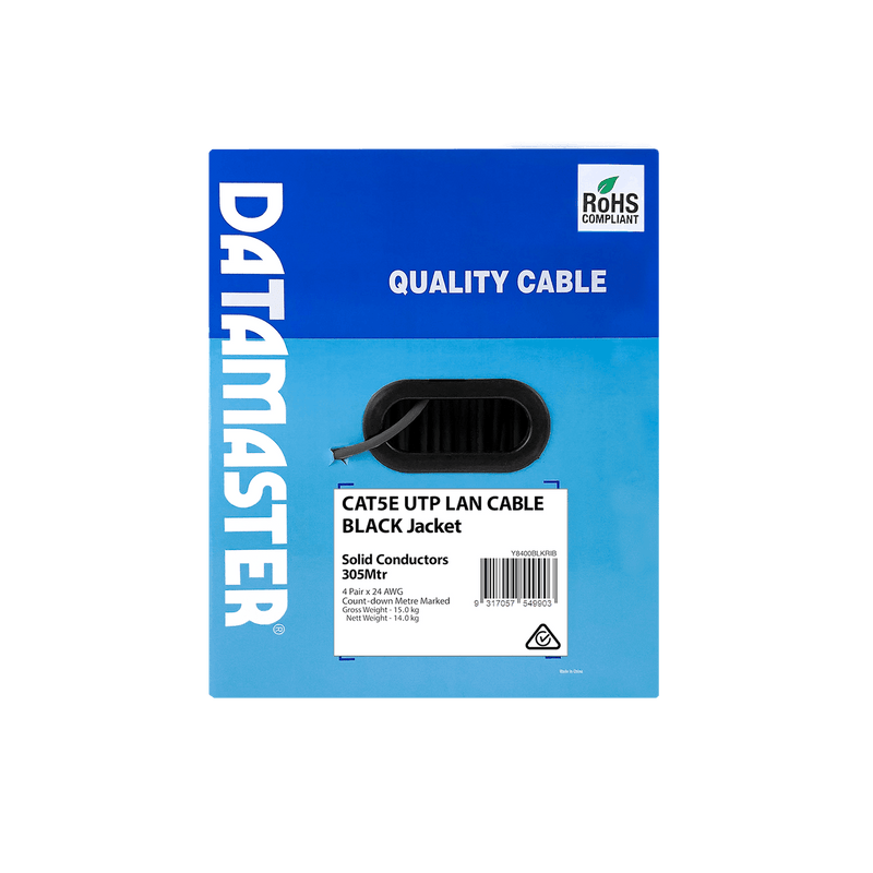 DATAMASTER S113898 Cat5E Black 305M 25YR