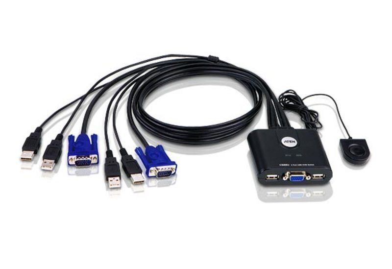 ATEN CS22U-AT 2 Port USB VGA Cable KVM Switch 2YR