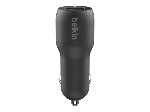 BELKIN 2 Port Car Charger, 12W/2.4A USB-A (2), 1M USB-A to Micro USB Cable, 2YR WTY