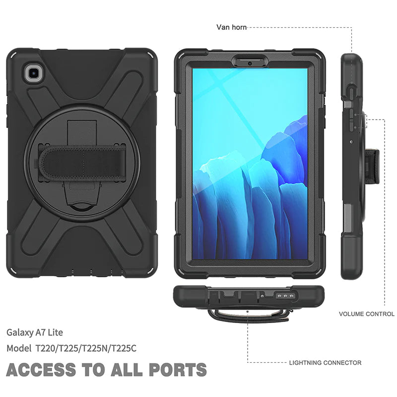 Rugged Case Hand & Shoulder Strap Galaxy Tab A7 Lite 8.7 2021 SM-T220 & 225