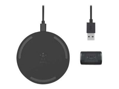 BELKIN QI Wireless 15W Charging Pad, Black, Include 24W Wall Charger with Cable, 2YR