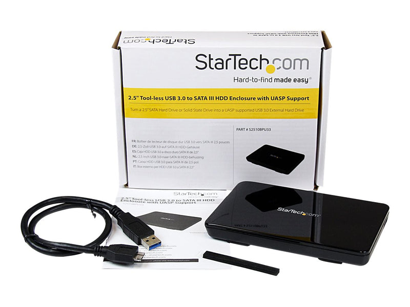 STARTECH 2.5" Sata SSD to Portable External Hard Drive, SSD Enclosure, USB3.0, 2YR