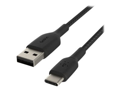 BELKIN 3M BoostCharge USB-C to USB-A Charge/SYNC Cable, Braided, Black, 2 YR WTY