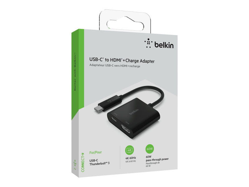 BELKIN Adapter USB-C TO HDMI (Support 4K) AND USB-C PD, 60W Pass Thru, 2YR WTY