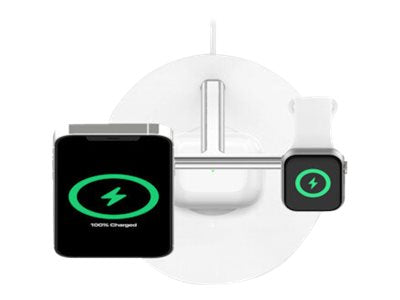 BELKIN 3-IN-1 Wireless Charger With MagSafe 15W White