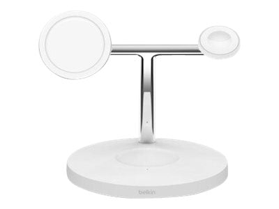 BELKIN 3-IN-1 Wireless Charger With MagSafe 15W White