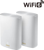 ASUS AX1800 Hybrid Router , GbE(3), USB 3.2 ANT (4), Aimesh, White 2 PACK, 3YR