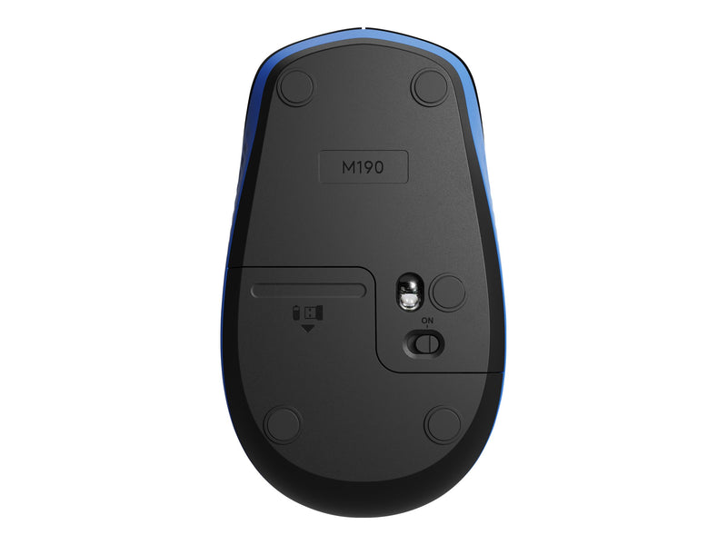 LOGITECH M190 Wireless Mouse Plug and Play, 2.4GHZ Nnano Receiver- Blue - 1YR WTY