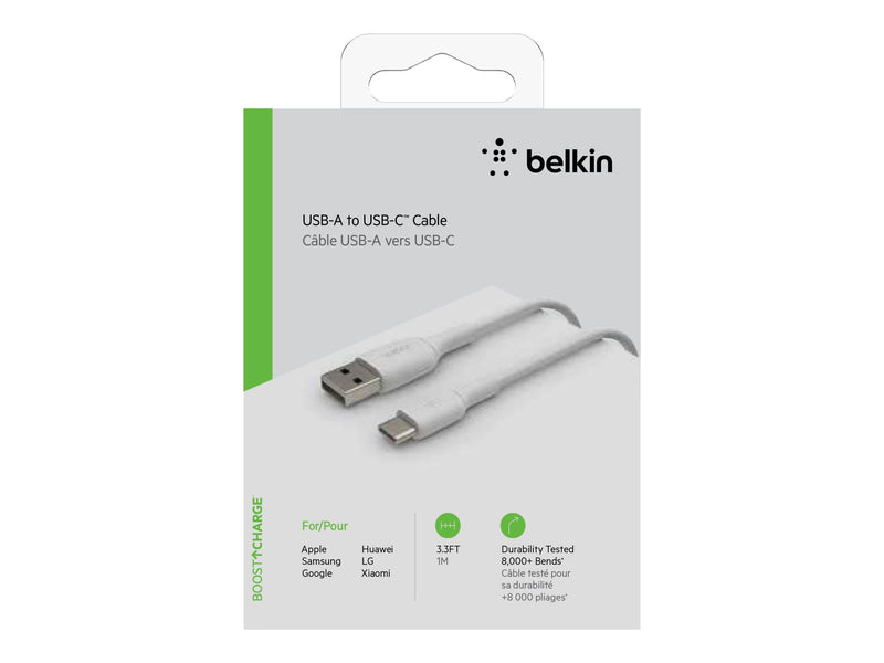 BELKIN 1M USB-A TO USB-C Charge/SYNC Cable, White, 2YR WTY