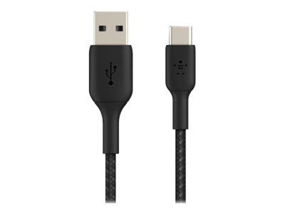 BELKIN 3M BoostCharge USB-C to USB-A Charge/SYNC Cable, Braided, Black, 2 YR WTY