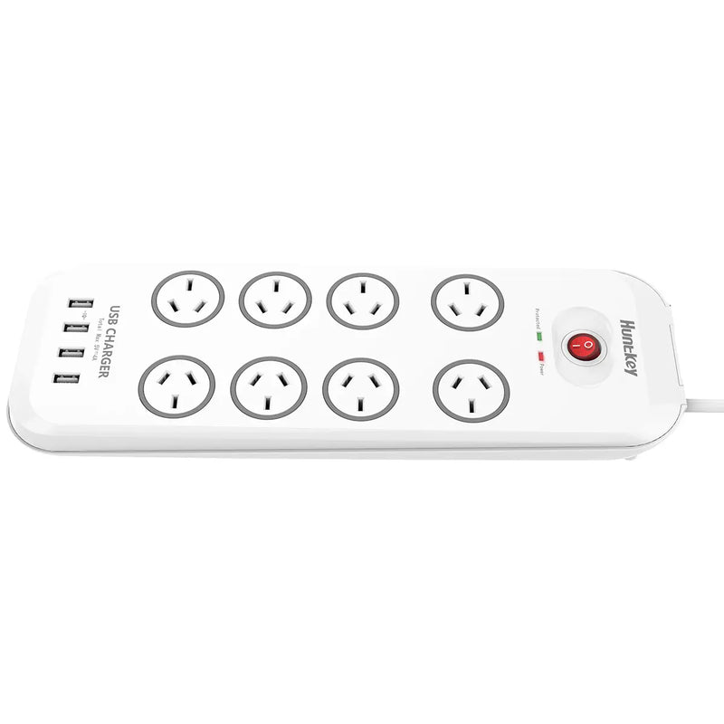 Huntkey Powerboard with 8 Sockets and 4 USB Ports 2 Pack