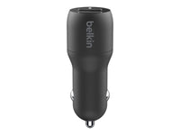 Belkin 2 Port Car Charger, 12W/2.4A USB-A (2), 1x 1.2M USB-A to Lightning Cable