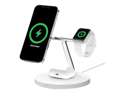 BELKIN 3-IN-1 Wireless Charger With MagSafe 15W White