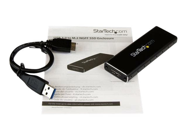 STARTECH M.2 SSD Enclosure For M.2 SATA SSD, USB3.0, USB to Micro-B Cable, 2YR