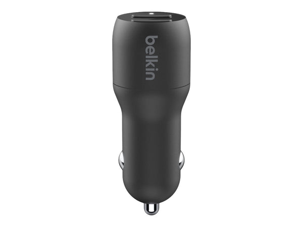 BELKIN 2 Port Car Charger, 12W/2.4A USB-A (2), 1M USB-A to USB-C Cable, 2YR WTY