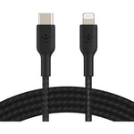 BELKIN 1M USB-C to Lightning Charge/SYNC Cable, MFi, Braided, Black, 2 YR