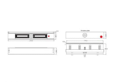 FSH S3830A MEM2400LED-LZ Maglock Inward Opening INCL. L&Z Bracket 5YR