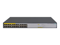 HP 1420-24G-PoE+ (124W) Switch, 12 X GIG PoE+ Ports + 12 X GIG Ports, Unmanaged, Life