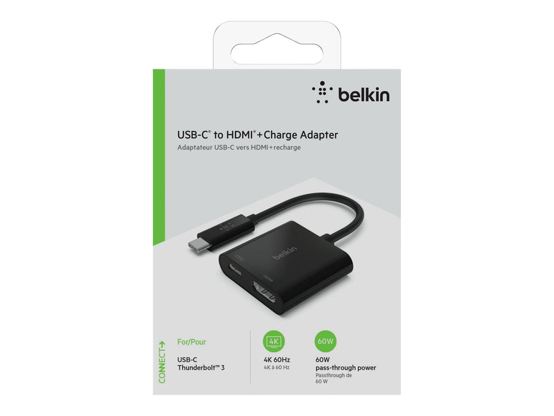 BELKIN Adapter USB-C TO HDMI (Support 4K) AND USB-C PD, 60W Pass Thru, 2YR WTY