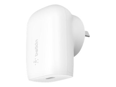 BELKIN 1 Port Wall Charger W/ PPS, 30W USB-C PD, White, 2YR W/ $2500 CEW (Cable not Inc)