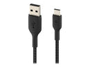 BELKIN 3M BoostCharge USB-C to USB-A Charge/SYNC Cable, Braided, Black, 2 YR WTY
