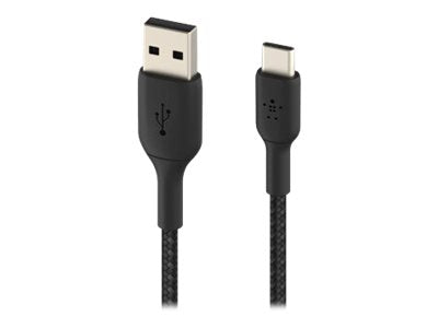 BELKIN 3M BoostCharge USB-C to USB-A Charge/SYNC Cable, Braided, Black, 2 YR WTY