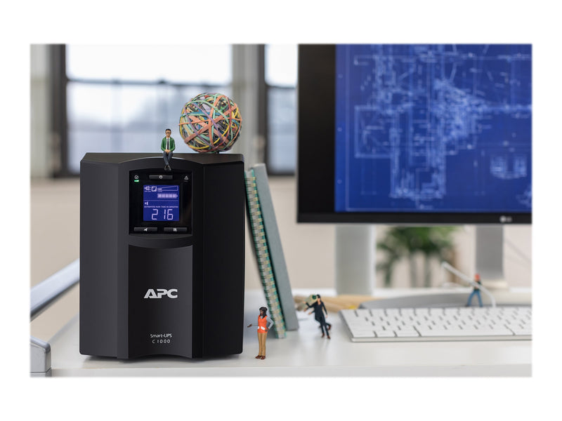 APC Smart UPS (SMC), 1000VA, IEC(8), USB, SerialL, LCD, Tower, 2YR WTY