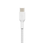 BELKIN 2M USB-C to Lightning Charge/SYNC Cable, MFi, Braided, White, 2 YR