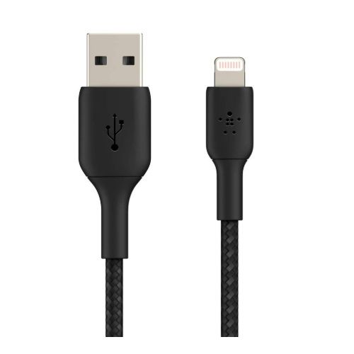 BELKIN 1M USB-A TO Lightning Charge/SYNC Cable, Braided, Black, 2 YRS