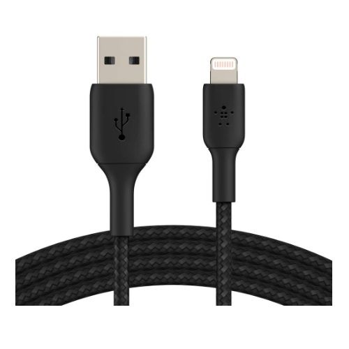 BELKIN 1M USB-A TO Lightning Charge/SYNC Cable, Braided, Black, 2 YRS