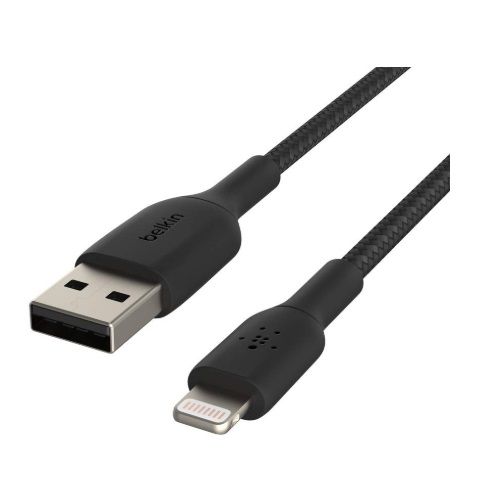 BELKIN 1M USB-A TO Lightning Charge/SYNC Cable, Braided, Black, 2 YRS