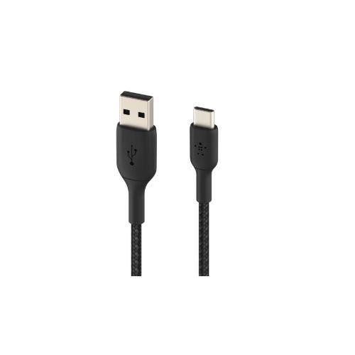 BELKIN 1M USB-A TO USB-C Charge/SYNC Cable, Braided, Black, 2YR WTY