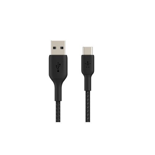 BELKIN 1M USB-A TO USB-C Charge/SYNC Cable, Braided, Black, 2YR WTY