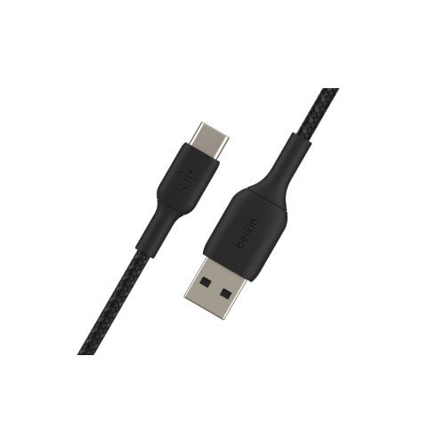 BELKIN 1M USB-A TO USB-C Charge/SYNC Cable, Braided, Black, 2YR WTY