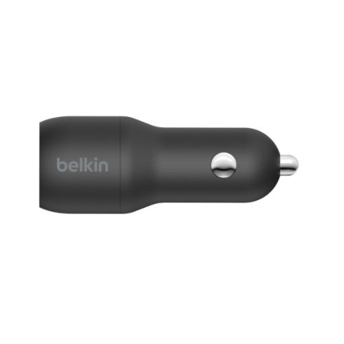 BELKIN 2 Port Car Charger, 12W/2.4A USB-A (2), 1x 1.2M USB-A to Lightning Cable, 2YR WTY