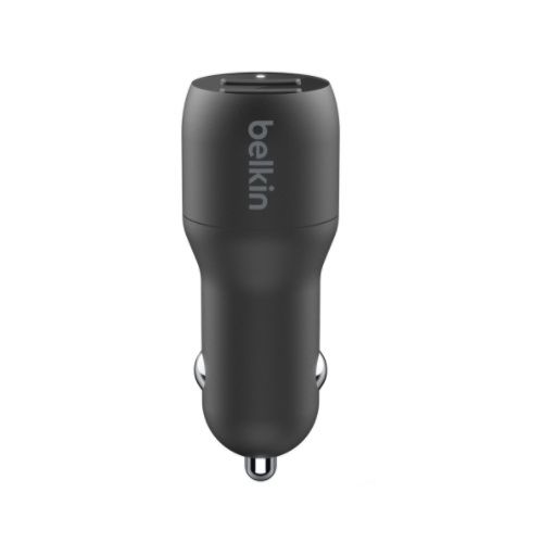 BELKIN 2 Port Car Charger, 12W/2.4A USB-A (2), 1x 1.2M USB-A to Lightning Cable, 2YR WTY