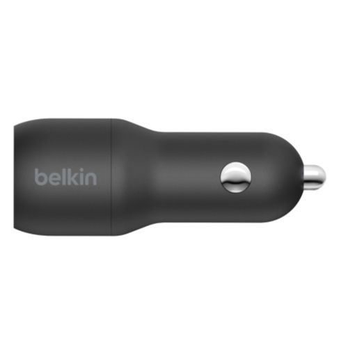 BELKIN 2 Port Car Charger, 12W/2.4A USB-A (2), 1M USB-A to Micro USB Cable, 2YR WTY