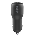 BELKIN 2 Port Car Charger, 12W/2.4A USB-A (2), 1M USB-A to Micro USB Cable, 2YR WTY
