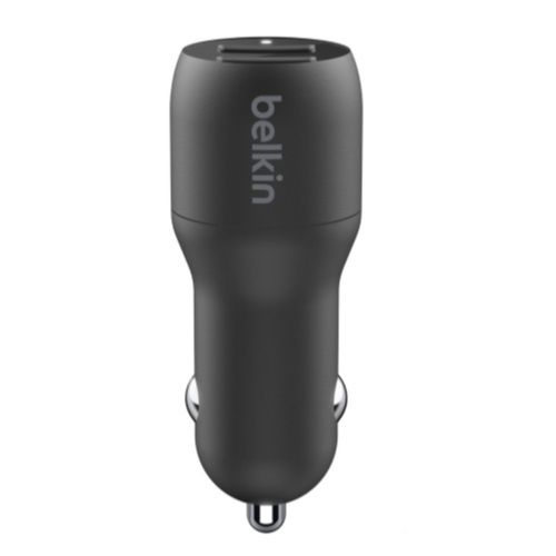 BELKIN 2 Port Car Charger, 12W/2.4A USB-A (2), 1M USB-A to Micro USB Cable, 2YR WTY