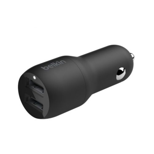 BELKIN 2 Port Car Charger, 12W/2.4A USB-A (2), 1M USB-A to Micro USB Cable, 2YR WTY