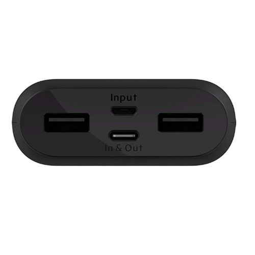 BELKIN Multi-Port Power Bank, 10K mAh, USB-C(1), USB(2), BLK USB-A TO C Cable, 2YR