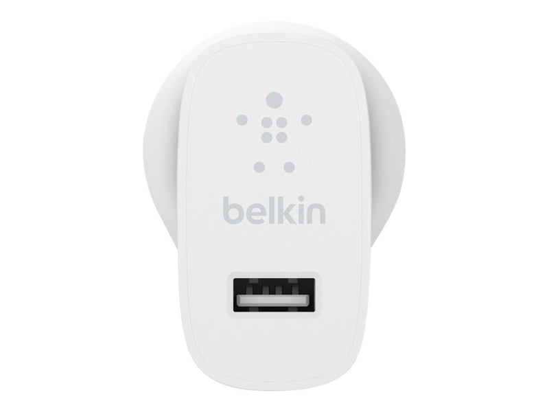 BELKIN 1 PORT Wall Charger, 12W, USB-A (1), Boost Charge, White, 2YR WTY With $2500 CEW