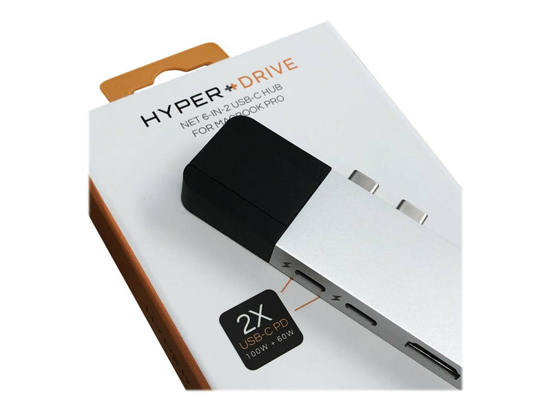 HYPER HyperDrive Net 6-in-2 USB-C Hub - Silver