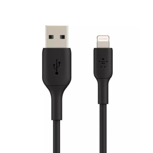 BELKIN 2M USB-A to Lightning Charge/SYNC Cable, MFi, BLK, 2 YR WTY