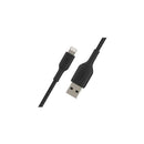 BELKIN 2M USB-A to Lightning Charge/SYNC Cable, Braided, MFi, BLK, 2 YR WTY
