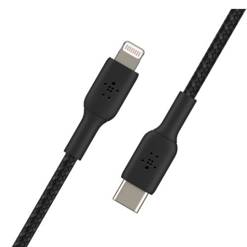 BELKIN 2M USB-C to Lightning Charge/SYNC Cable, MFi, Braided, Black 2 YR